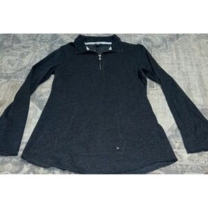 VICTORIA'S SECRET Sz Medium 1/4 Zip Mock Neck Angel Wings Pullover Gray